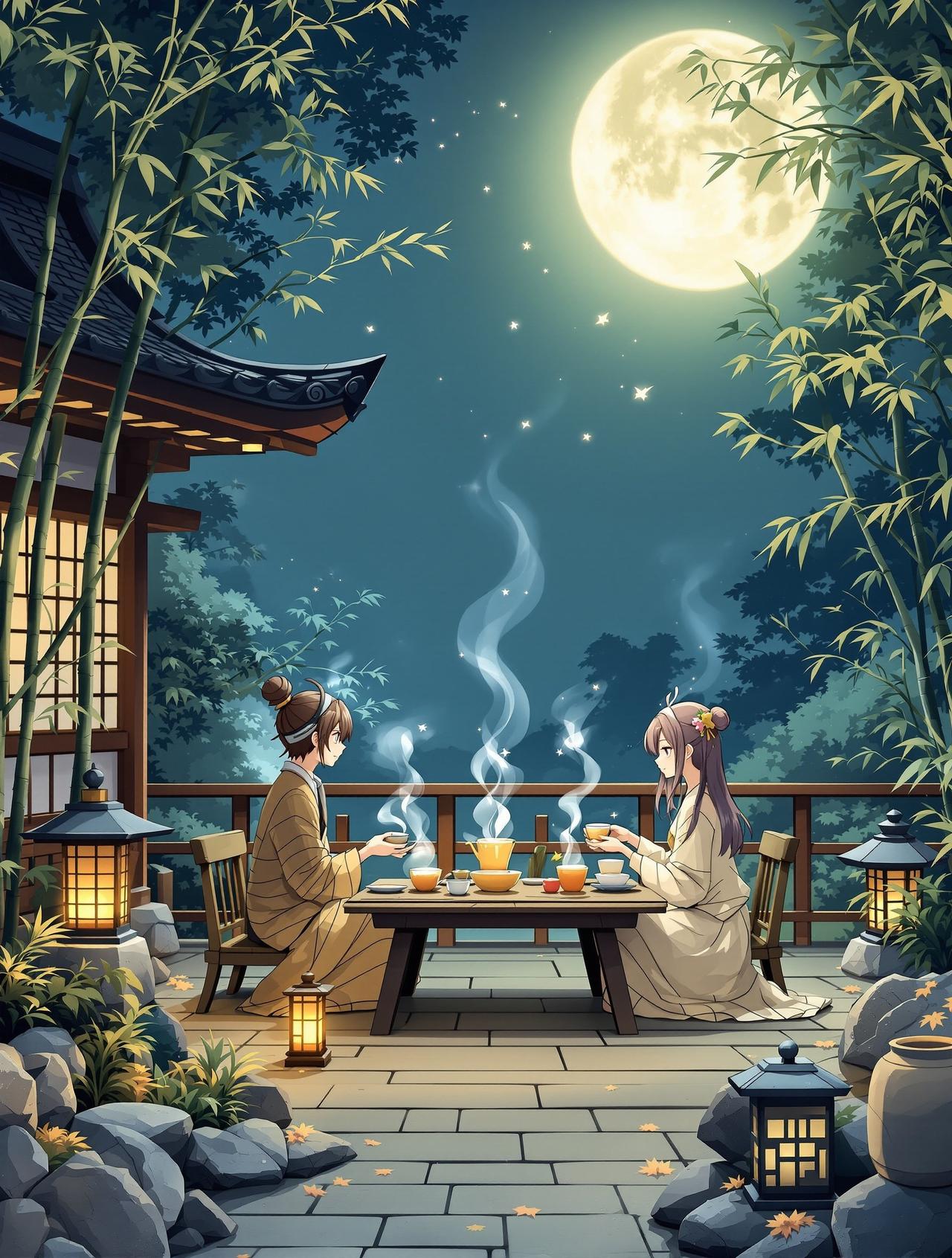 七七漫画编辑精选番剧《月下茶会》封面 - 日常 / 治愈，编辑月见推荐